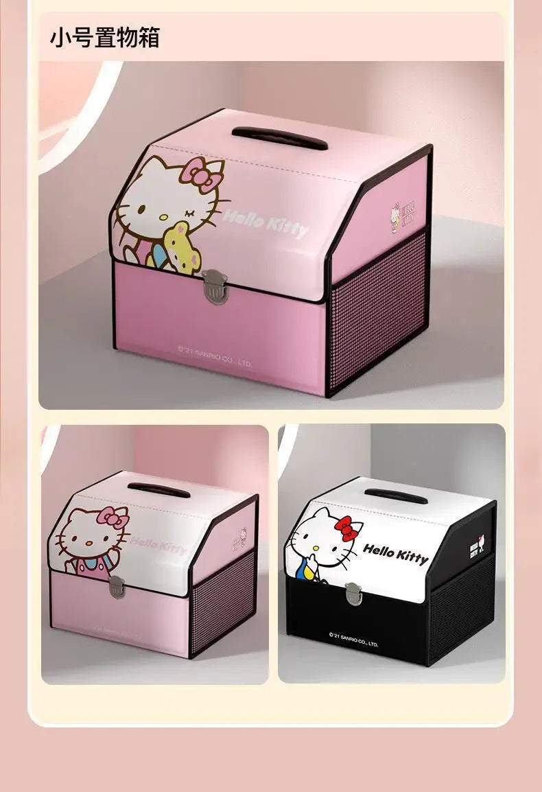 Sanrio Kawaii Hello Kitty Car Trunk Storage Box Anime Cartoon Lovely Fashion Exquisite Creative Waterproof Universal Storage Box