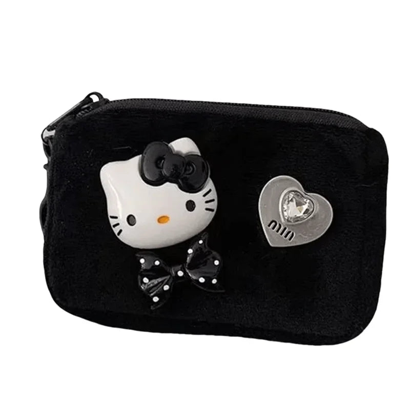 Hello Kitty Coin Purse Anime Cartoon Cute Plush Cosmetic Bag Kawaii Schoolbag Decoration Fashion Holiday Gifts