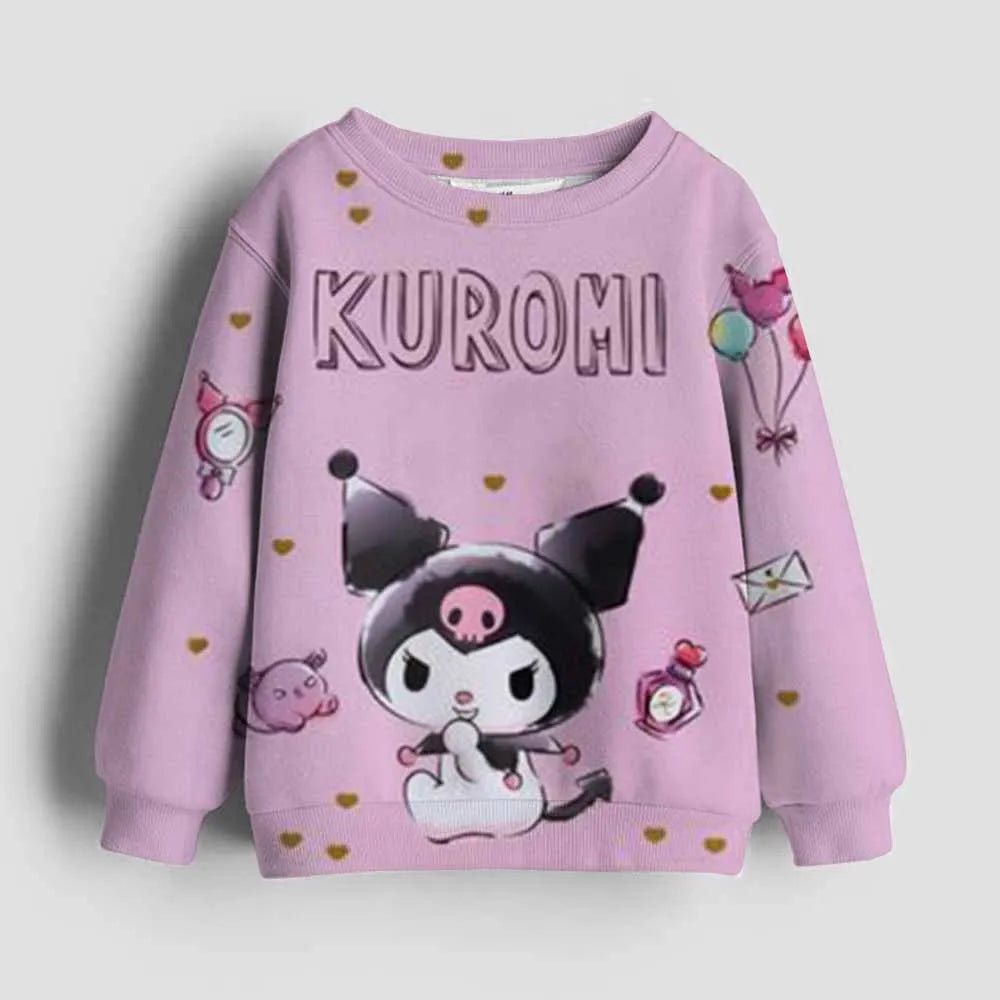 Hello Kitty kawaii children fashion girls autumn clothing baby girl sweatshirt Kuromi children's hoodie toddler casual sportswea