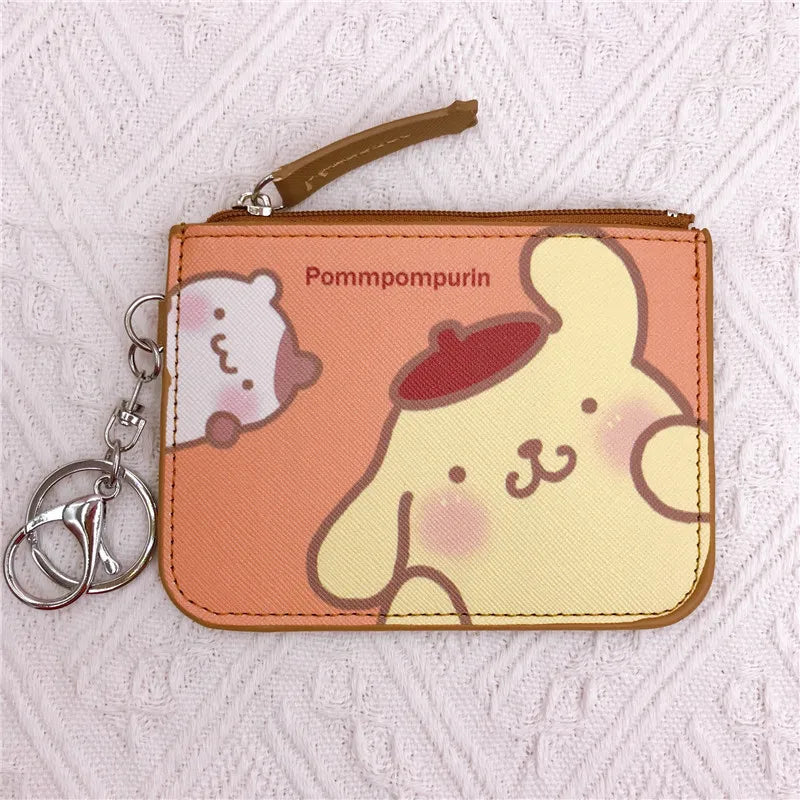 Kawaii Hello Kitty Wallet Melody Kuromi Cinnamoroll Coin Purse Women Anime Children Pu Card Holder Girls Christmas Gifts