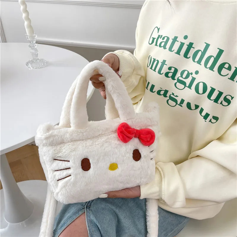 Plushies Hello Kitty Shoulder Bag Kuromi Handbag My Melody Crossbody Plush Backpack Makeup Pouch Women for Gift Tote Bag