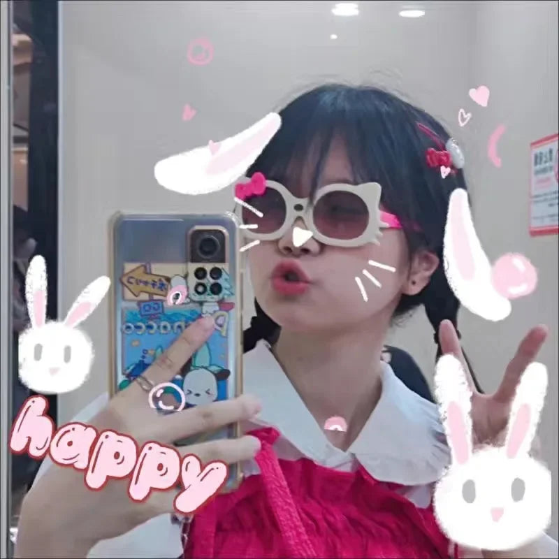 Hello Kitty Sunglasses Cute Anime Cartoon Girl & Child Fashion Photography Glasses Decoration Kawaii Sunnies Holiday Gifts