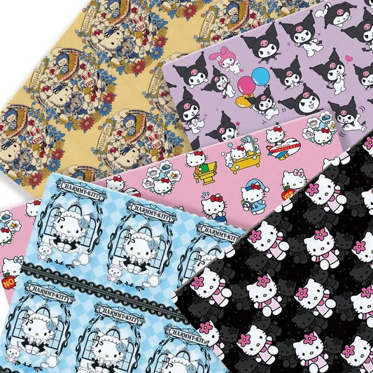 Hello Kitty 140x50CM Cartoon cotton fabric Patchwork Tissue Kid Home Textile Sewing Doll Dress Curtain Polyester cotton Fabric