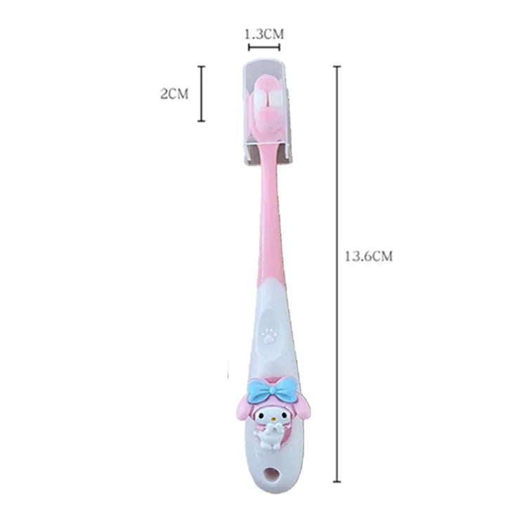 Children Toothbrush Anime My Melody Kuromi Household Soft Tooth Brush Kawaii Teeth Cleaning Oral Tool Cartoon Kids Gifts