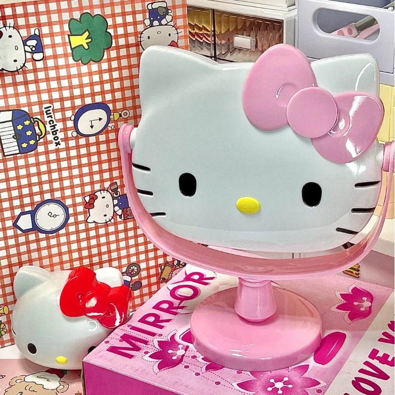 Hello Kitty Creative Cartoon Cute Princess Makeup Mirror Girl Heart In Desktop Small Table Mirror Female Student