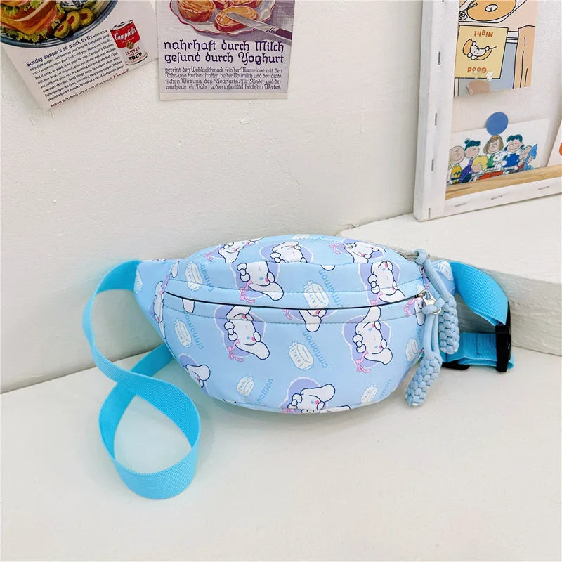 Kawaii Chest Bag Cinnamoroll Kuromi Phone Package Shoulder Bag Waist Storage Pouch My Melody Hello Kitty Coin Purse Gift