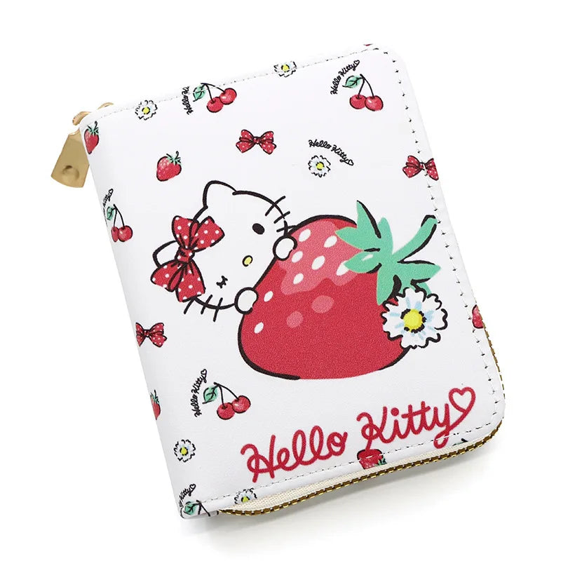 Children's Kawaii Cartoon Hello Kitty Coin Wallet Cute Cartoon Folding PU Leather Bag Girl Zero Wallet Female Walle Gifts