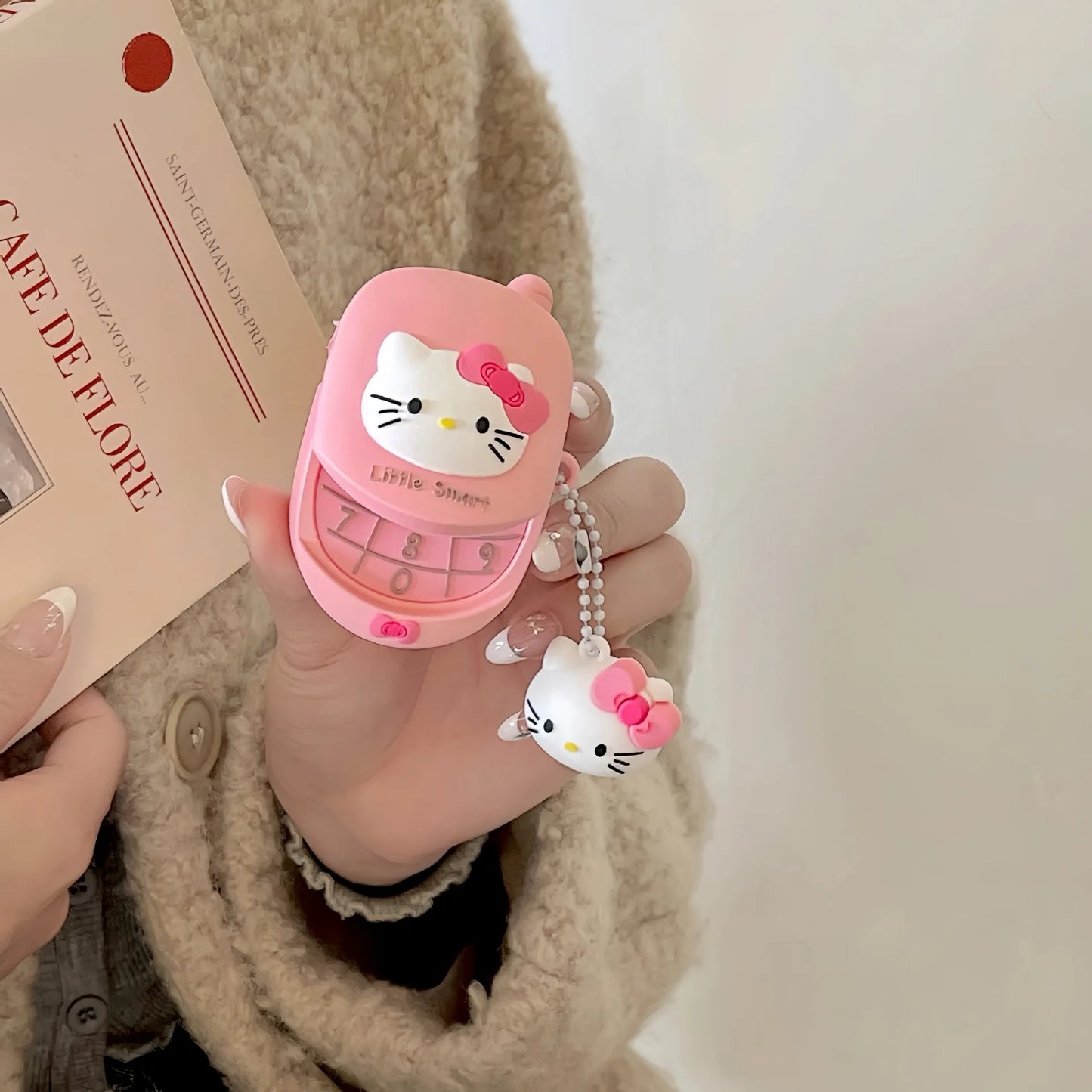 3D Phone Hello Kitty Case For Airpods 4 Generation Mirror Blue Earphone Cover For Airpods1 2 3 Pro Soft Silicone Protective Case