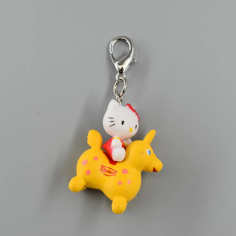 Kawaii Hello Kitty Toys Keyring Anime Cute Dress Up Doll Y2K Keychain Pendant Accessories Gift