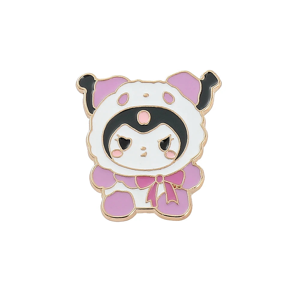 Anime Kitty Cat Enamel Brooch for Backpack Accessories Cute Kuromi Pochacco Metal Button Pins Jacket Badge Jewelry Accessories