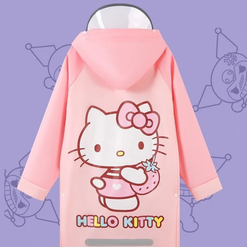 Hello Kitty Kuromi Cinnamoroll Cute Anime Children Raincoats For Boys And Girls Waterproof Large Raincoat Creative Gifts