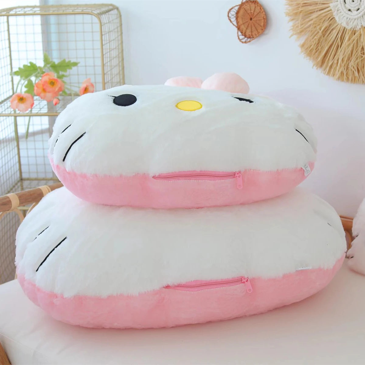 Hello Kitty Plush Toy Soft Cuddly Pillow Comfortable Back Cushion Sofa Decorative Pillow Hug Plushies Xmas Gifts For Girl