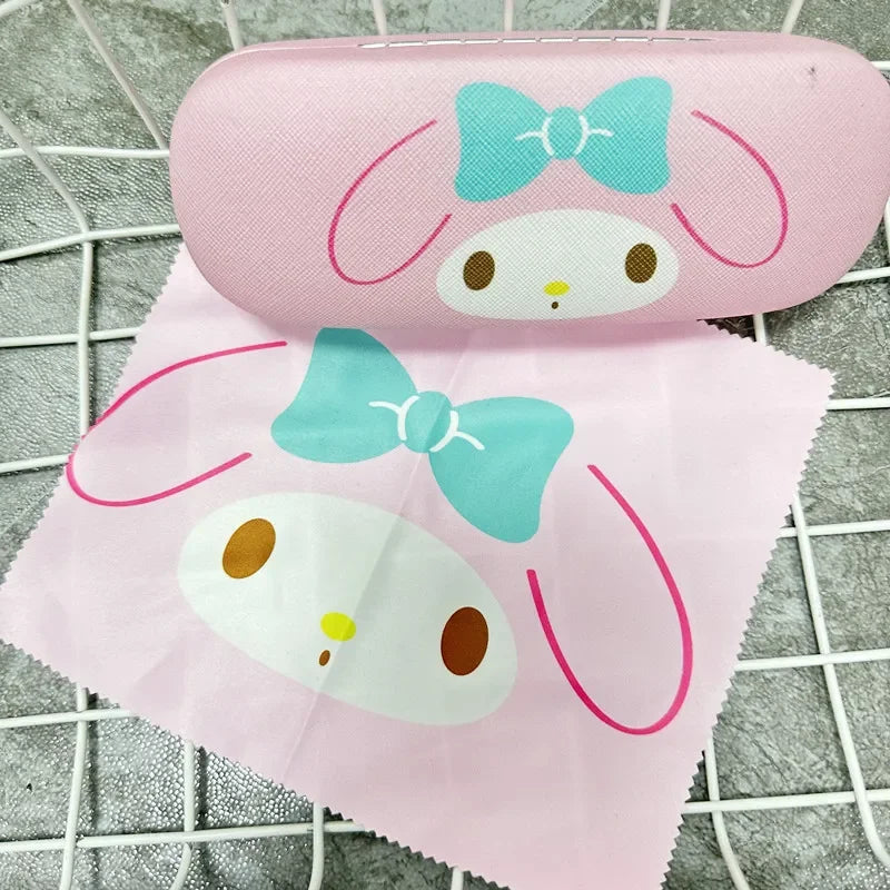 Anime Hello Kitty Glasses Case Y2K Kawaii Kurom Portable Anti Extrusion Sunglasses Storage Box Creative Travel Portable