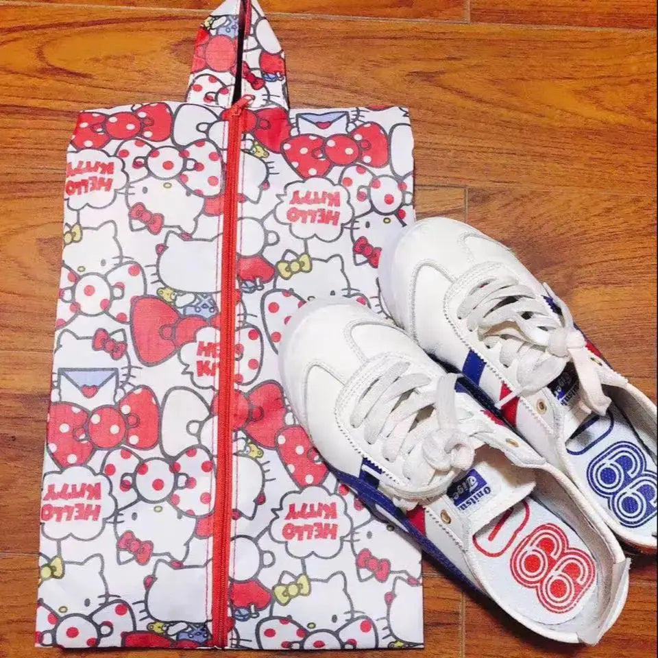 Sanrio Hello Kitty Storage Bag Shoe Bag Cartoon My Melody Cinnamoroll Waterproof Shoe Towel Clothing Storage Shoe Bag