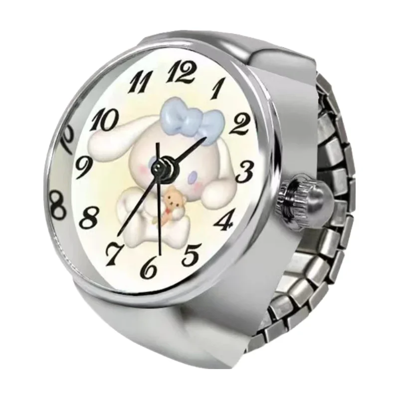 Hello Kitty Watch Ring, Cute Kt Cat Bow, Rhinestone Clock Ring, Girls Jewelry, Kids Gifts, Kawaii Toys