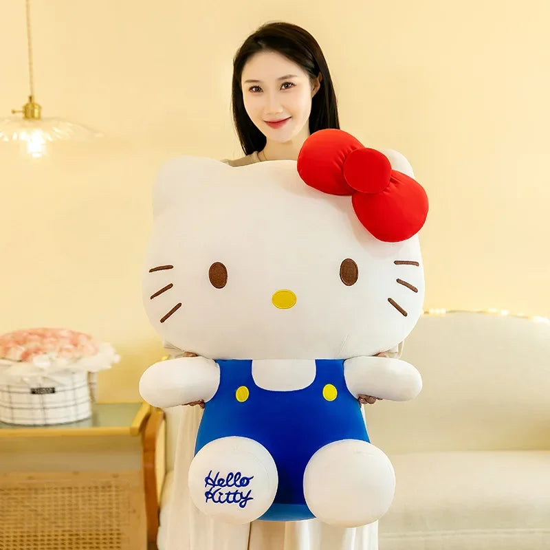 22CM Cartoon Classic Vest Kitty Cat Doll Plush Toy Cartoon Anime Head Bow Hello KT Doll For Girls Birthday Gift Plush Toy