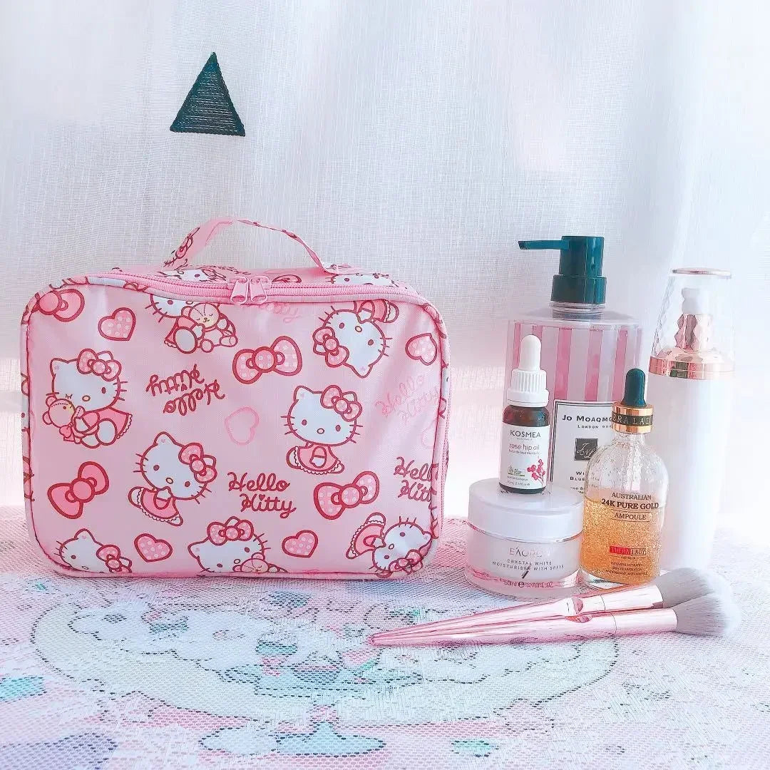 Hello Kitty Handbag Cartoon Waterproof Cosmetic Bag My Melody Travel Bag Toiletry Bag Storage Bag