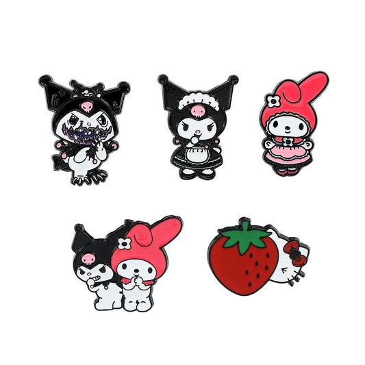 Sanrio Enamel Pins for Backpack Cute Cartoon Hello Kitty Brooches for Women Kawaii Kuromi My Melody Anime Metal Badges Jewelry