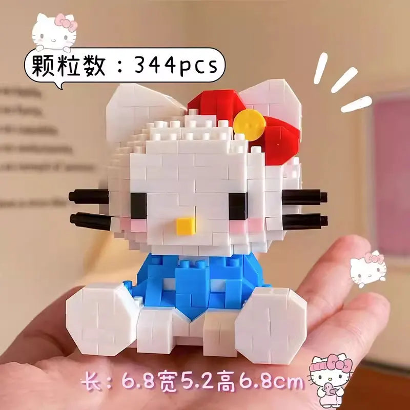 Sanrio Anime Hello Kitty My Melody Cinnamoroll Pompompurin Kuromi Building Blocks Girl Kid Holiday Christmas Gift