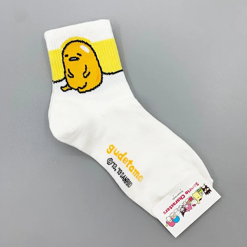 New Hello Kitty Socks Sanrio  Anime Kuromi Autumn and Winter Sweet in The Tube Cartoon Socks Cute Girls Cotton Home Warm Sock