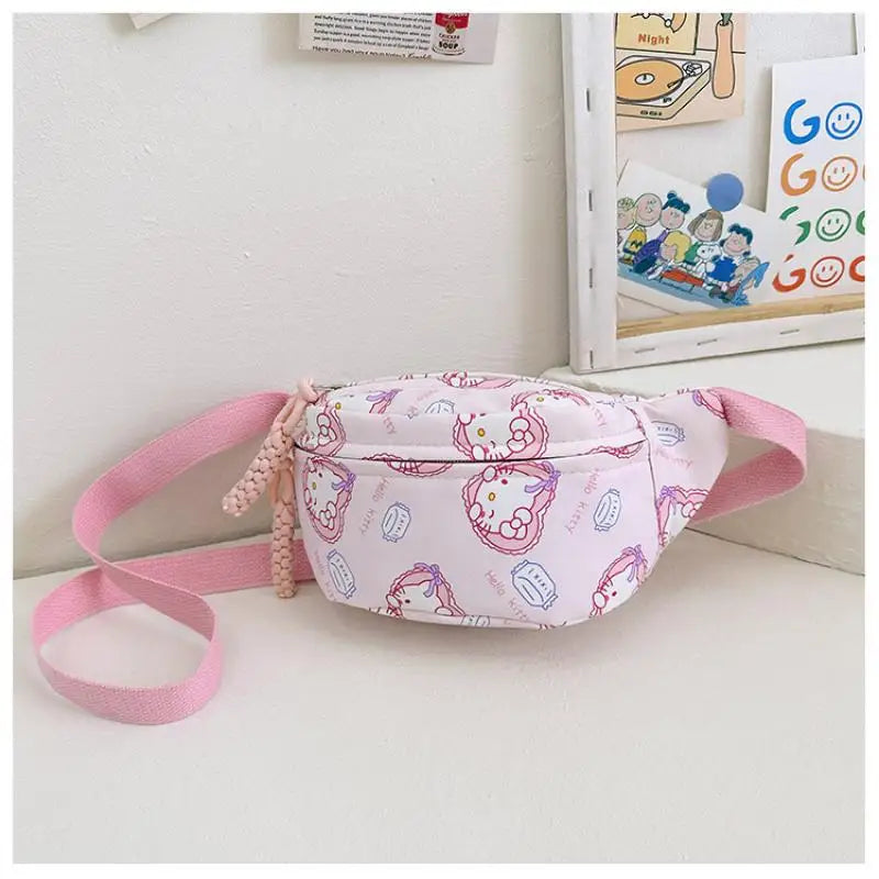 Kuromi Chest Bag Cinnamoroll Crossbody Shoulder Bag Waist Storage Pouch My Melody Hello Kitty Coin Purse Kid Girl Gift