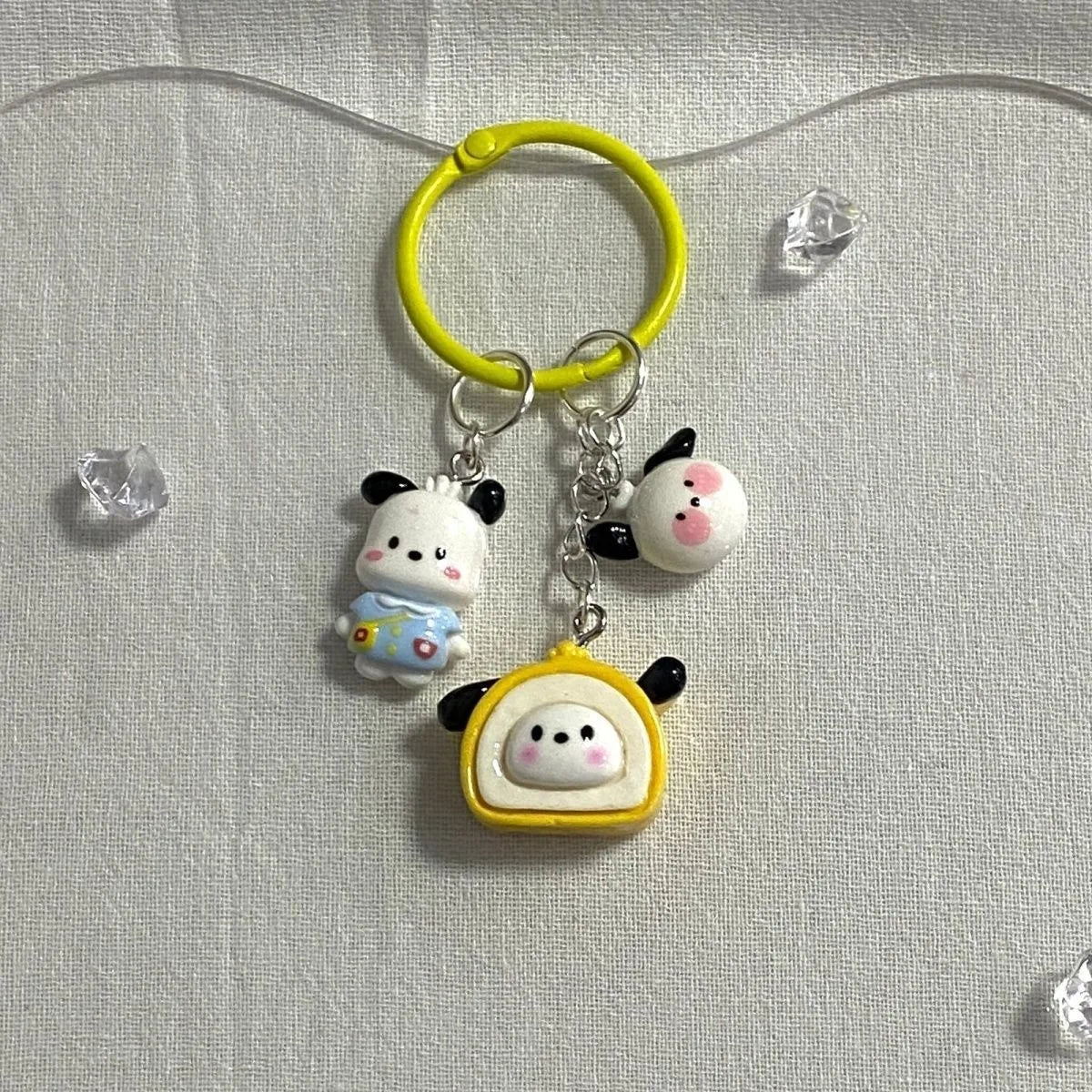 Kawaii Anime Hello Kitty Melody Kuromi Keychain Backpack Pendant Creative Keyring Cinnamoroll Birthday Gifts Toy DIY Deco