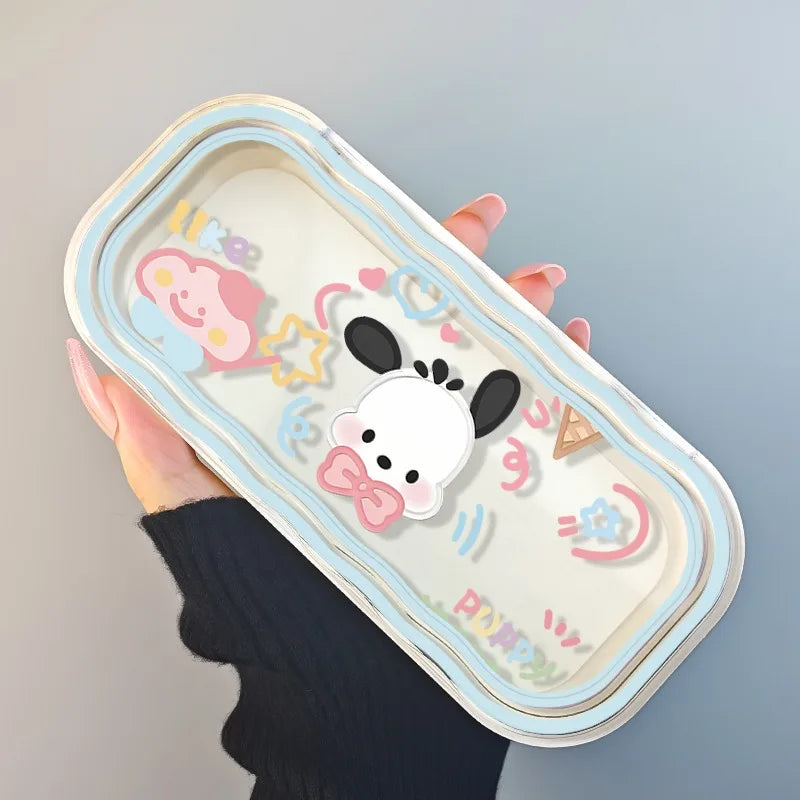 New Hello Kitty Pochacco Cartoon Anime Glasses Case Kawaii Fashion Simple Portable Anti-fall Sunglasses Storage Box