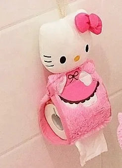 Anime Hello Kitty Toilet Seat Cushion Three Pieces Set Restrooms Universal Winter Household Plush Toilet Seat Cover gift