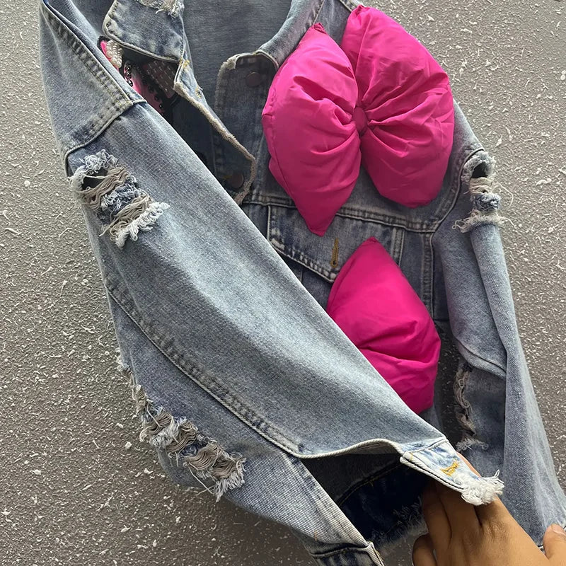 Hello Kitty Cartoon Denim Jacket Women Spring Autumn Sanrio Anime 2025 New Fashionable Coat