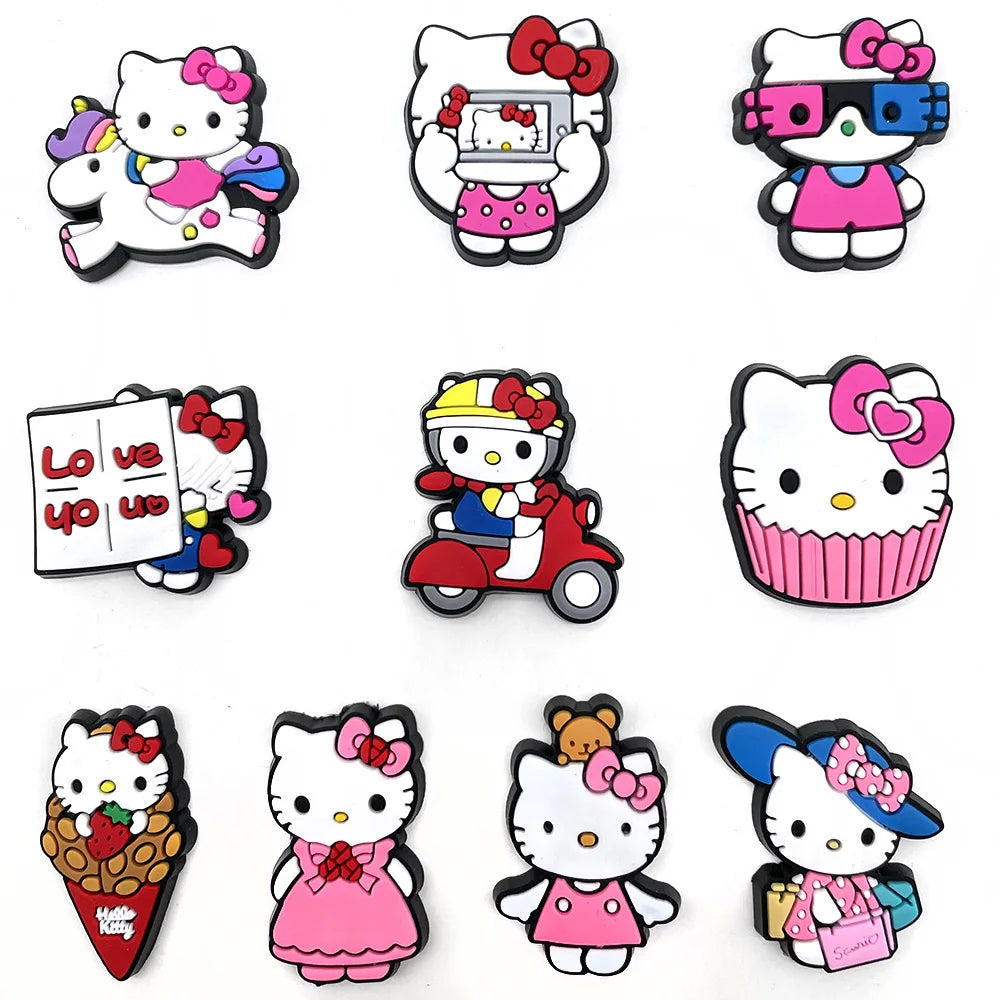 Sanrio Series Suit Shoe Charms Hellokitty Kuromi My Melody Set Shoe Charms for Clogs Shoe Accessories Charms for Friends Gifts