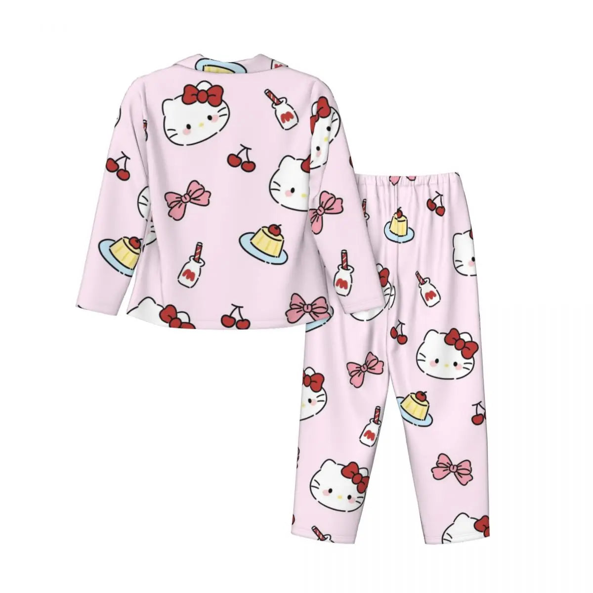 Cute Hello Kitty Women's Pajamas Set 2 Piece Set For Women Casual Long sleeve Suit