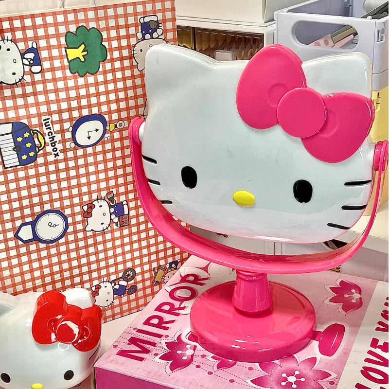 Hello Kitty Creative Cartoon Cute Princess Makeup Mirror Girl Heart In Desktop Small Table Mirror Female Student