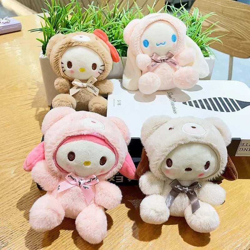 Cross-dressing Cute Kawaii Hello Kitty My Melody Cinnamoroll Bag Plush Pendant Doll Doll Cartoon Keychain Doll Toy Gift