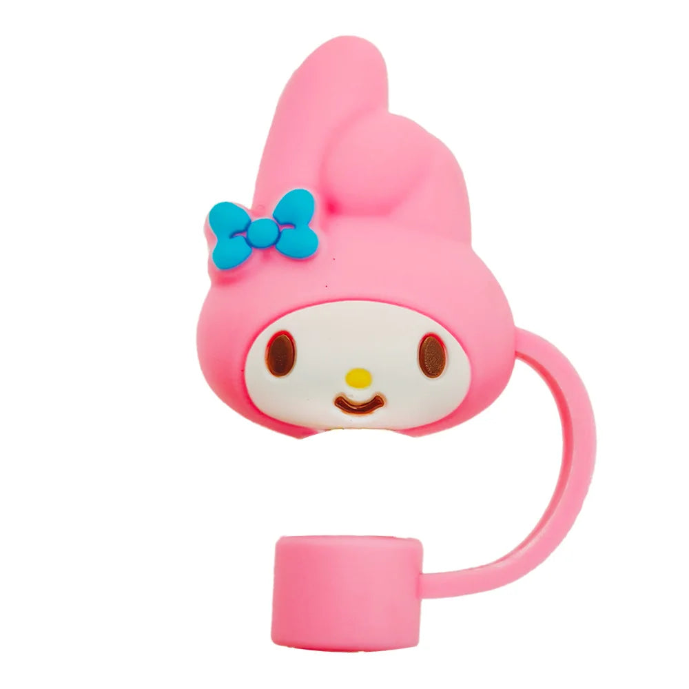 Hello Kitty Silicone Sealing Straw Plug Reusable Drinking Dust Cap Plugs Tips Cover Suit Cup Cute Cartoon DIY Accessories