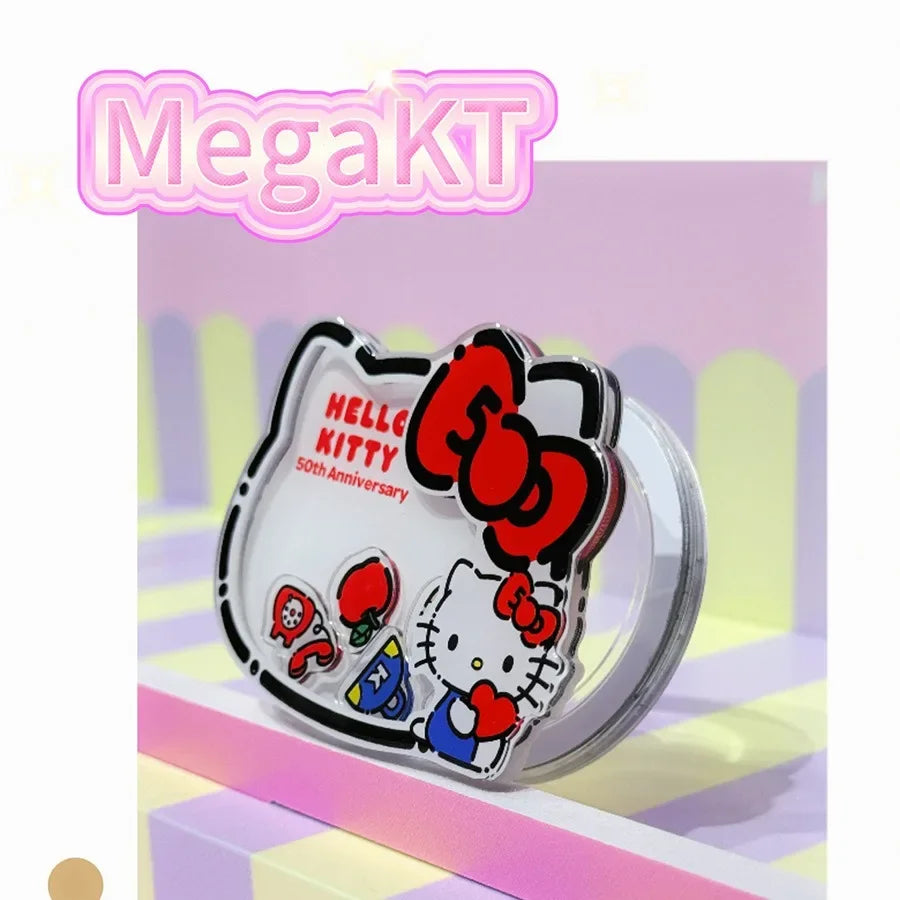 50th Anniversary Hello Kitty Shaker Airbags Magnetic Mobile Phone Holder Anime Kawaii Sanrio Kt Cat Girls Phone Accessory Gift