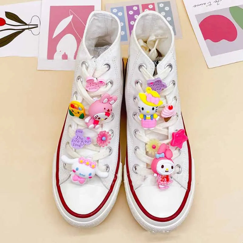 1 Set Hello Kitty DIY Decoration Sneakers Designer Fashion Personality Cute Cinnamoroll Melody Pendant Shoe Buckle