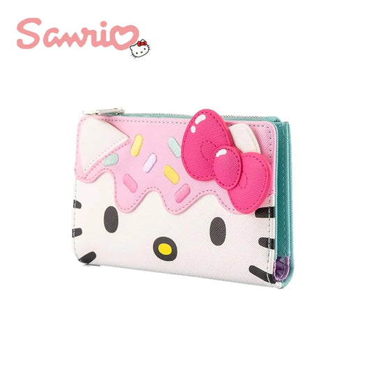 New Hello Kitty Loungefly Wallet Clutch Purse Women'S Purse Card Bag Double Fold Coin Purse Card Package Girlfriend Gifts