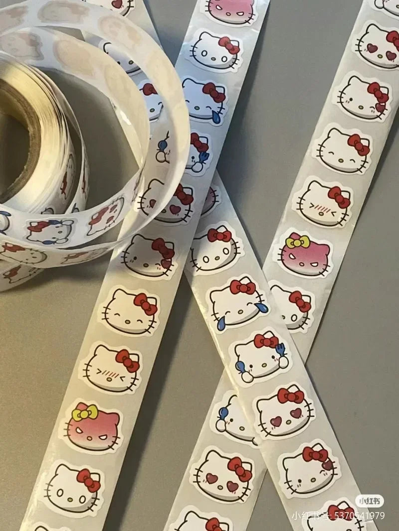 500pcs Hello Kitty Cute Stickers Cartoon Anime Stationery Art Supplies Party Envelope Sealing Decor Toys Baby Shower Party Gift