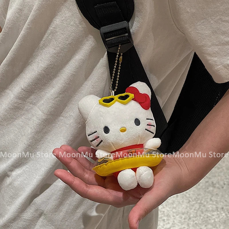 10cm Hello Kitty Plush Stuffed Soft Doll Keychain Cartoon Plushies Bag Pendant Accessories Girls Gift Kids Toys