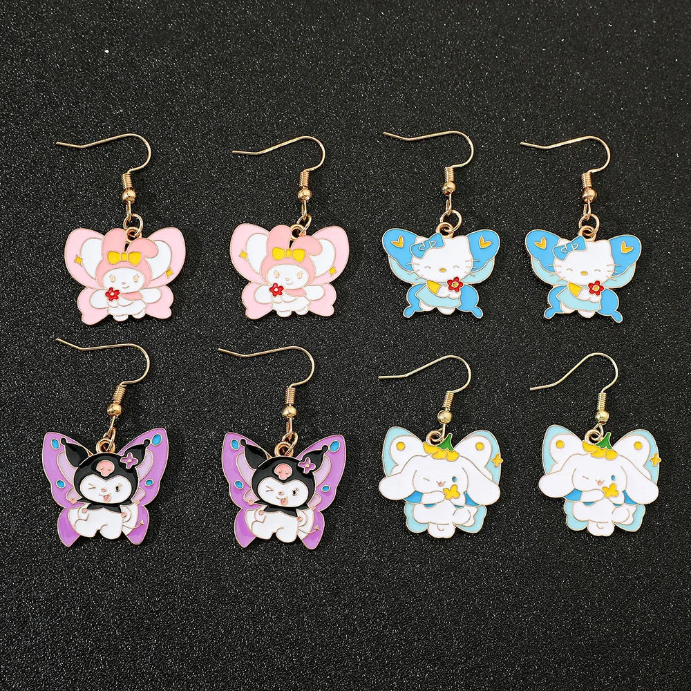 Cartoon Series Earrings kawaii My Melody Hello Kitty Earrings Girls Birthday Party Jewelry Accessories Gifts