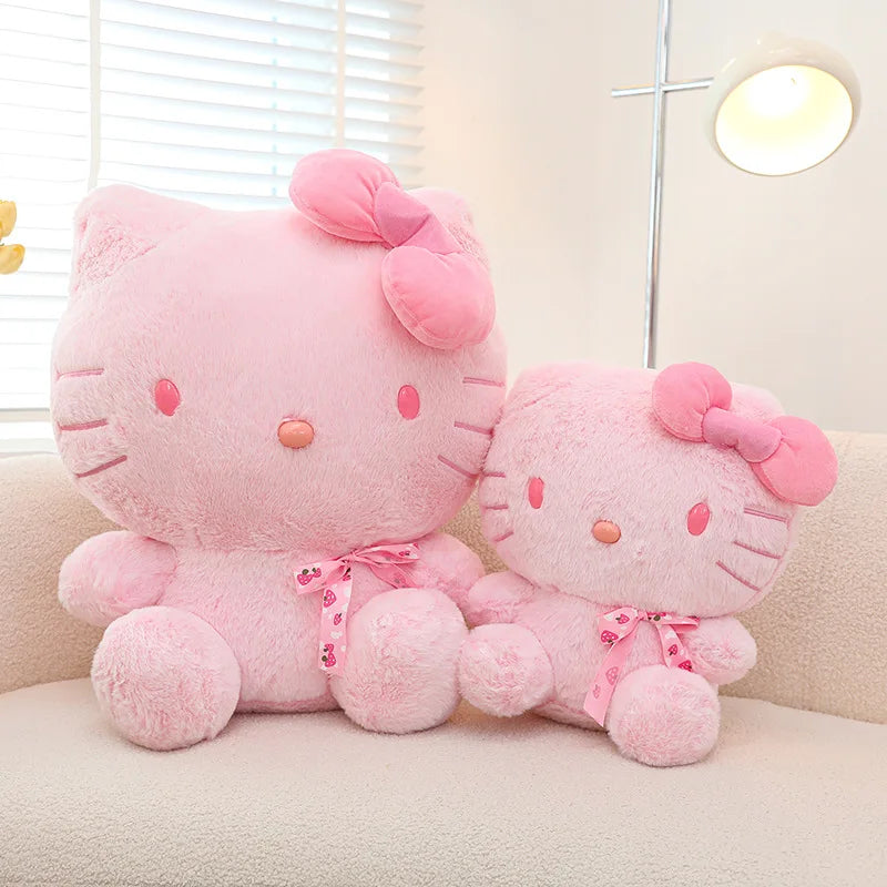 28-35cm Hello Kitty Cat Plush Toys Cartoon KT Cat Plush Doll Soft Stuffed Kawaii Anime Pillow Birthday Gift For Kids Girl