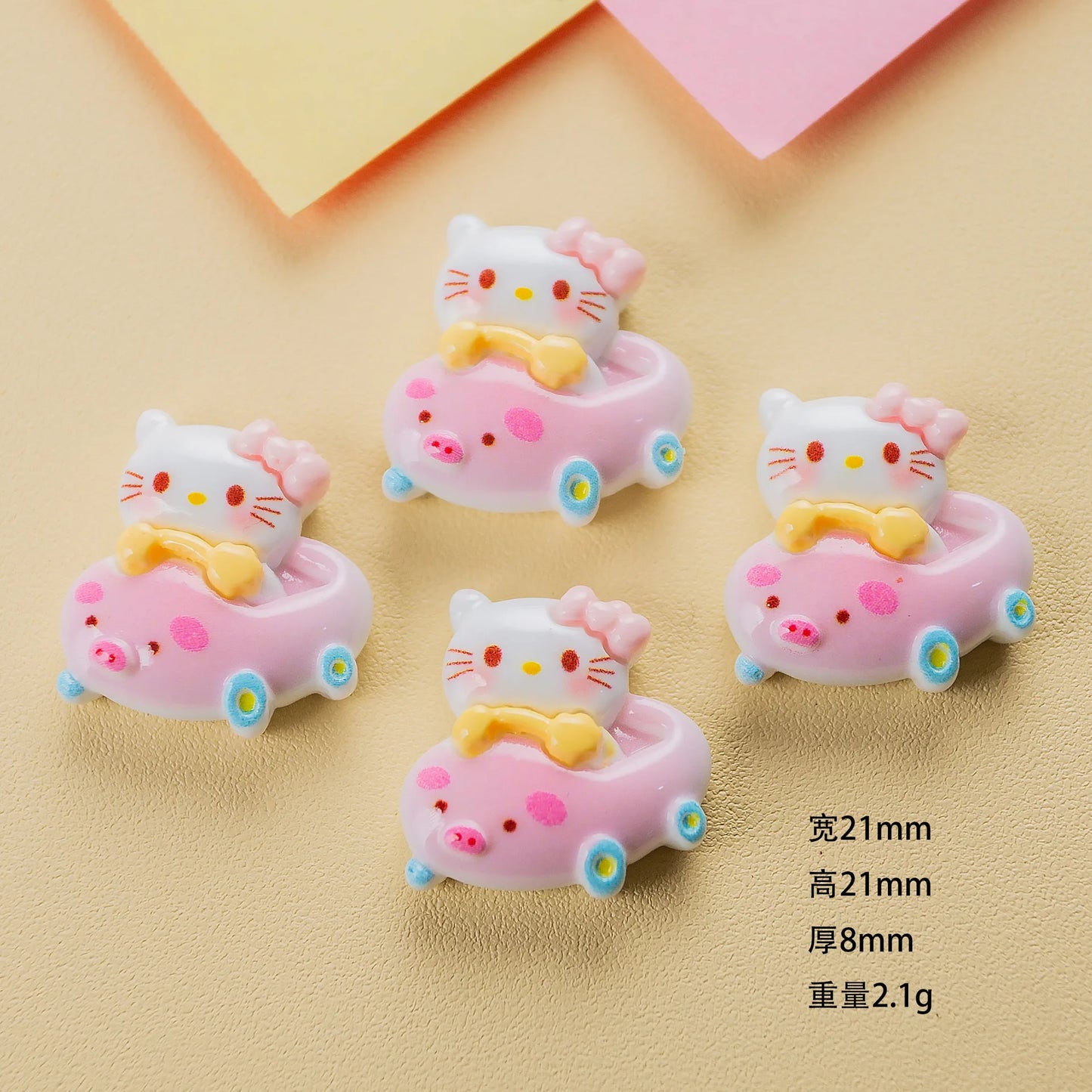 10pcs Hello Kitty Cartoon Resin Flatback Cabochon for Diy Jewelry Making Crafts Supplies Scrampbooking Embellishment Accessories