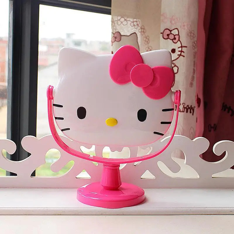 Hello Kitty Creative Cartoon Cute Princess Makeup Mirror Girl Heart In Desktop Small Table Mirror Female Student