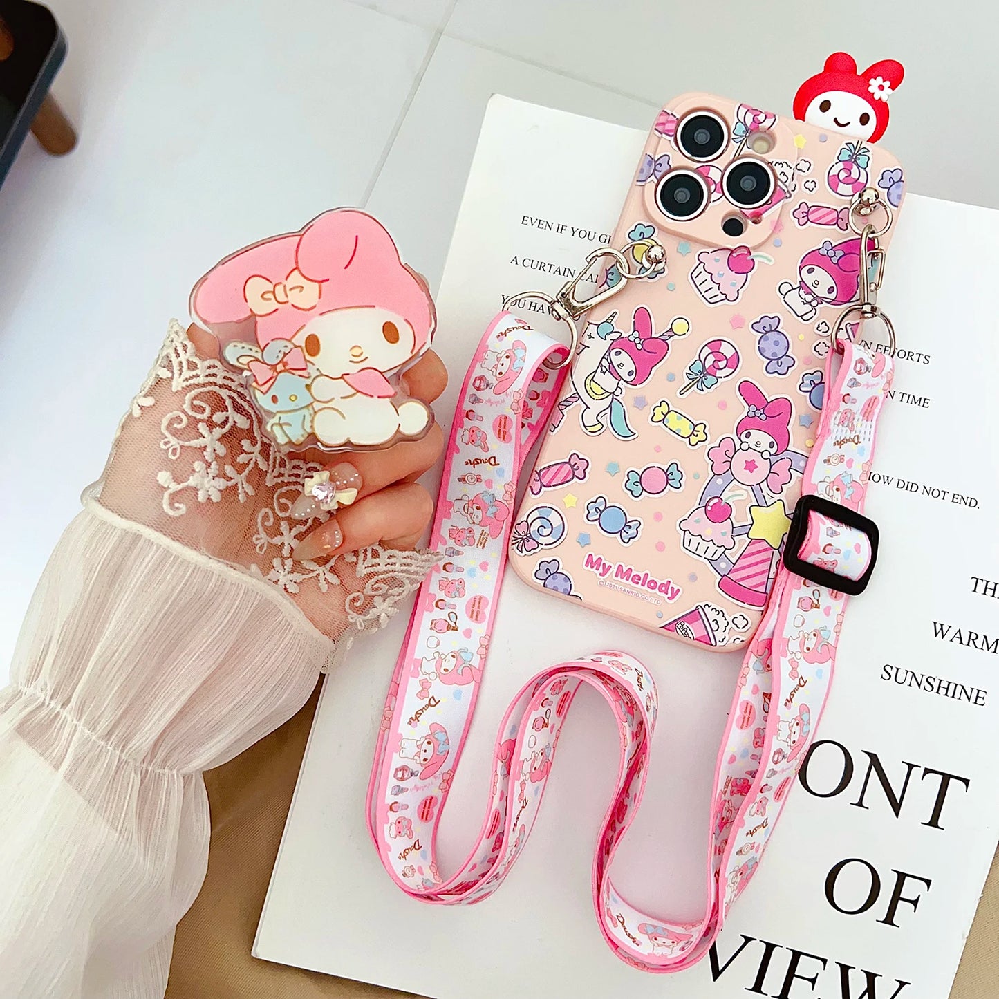 For Samsung Galaxy Note 8 9 10 20 Ultra Plus Note 10 lite A 01 10 20 30 50 70 Hello Kitty Park Case With Holder Rope