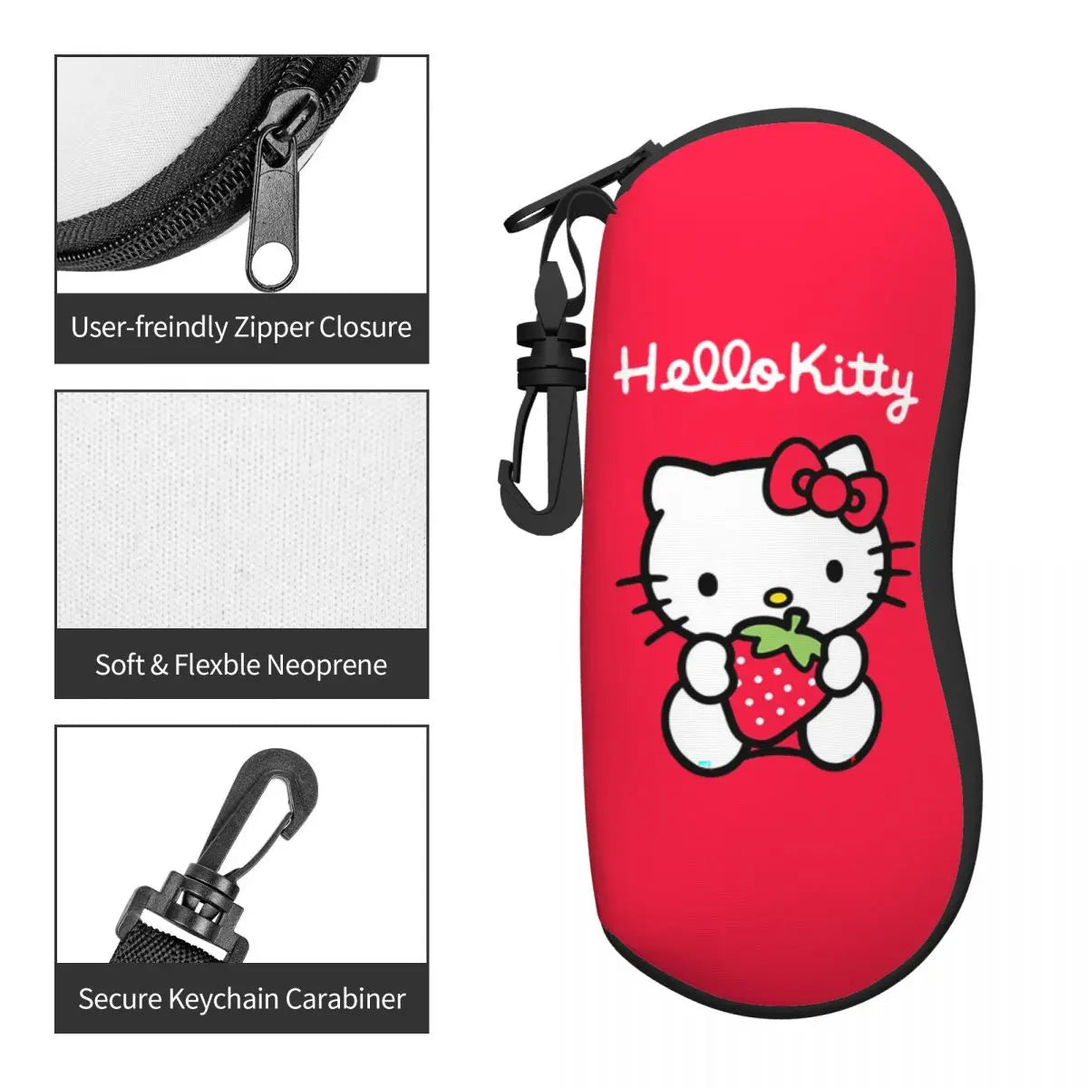 Hello Kitty Cute Cat Strawberry Glasses Case Girl Boy Travel cartoon cats Glasses Storage Box Cute Sunglasses Box