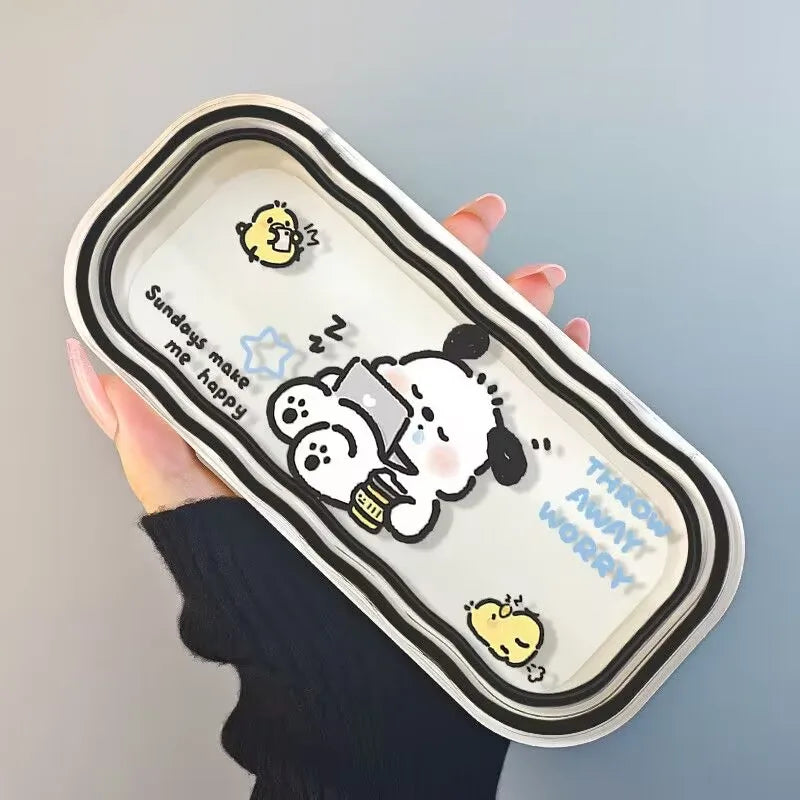 New Hello Kitty Pochacco Cartoon Anime Glasses Case Kawaii Fashion Simple Portable Anti-fall Sunglasses Storage Box