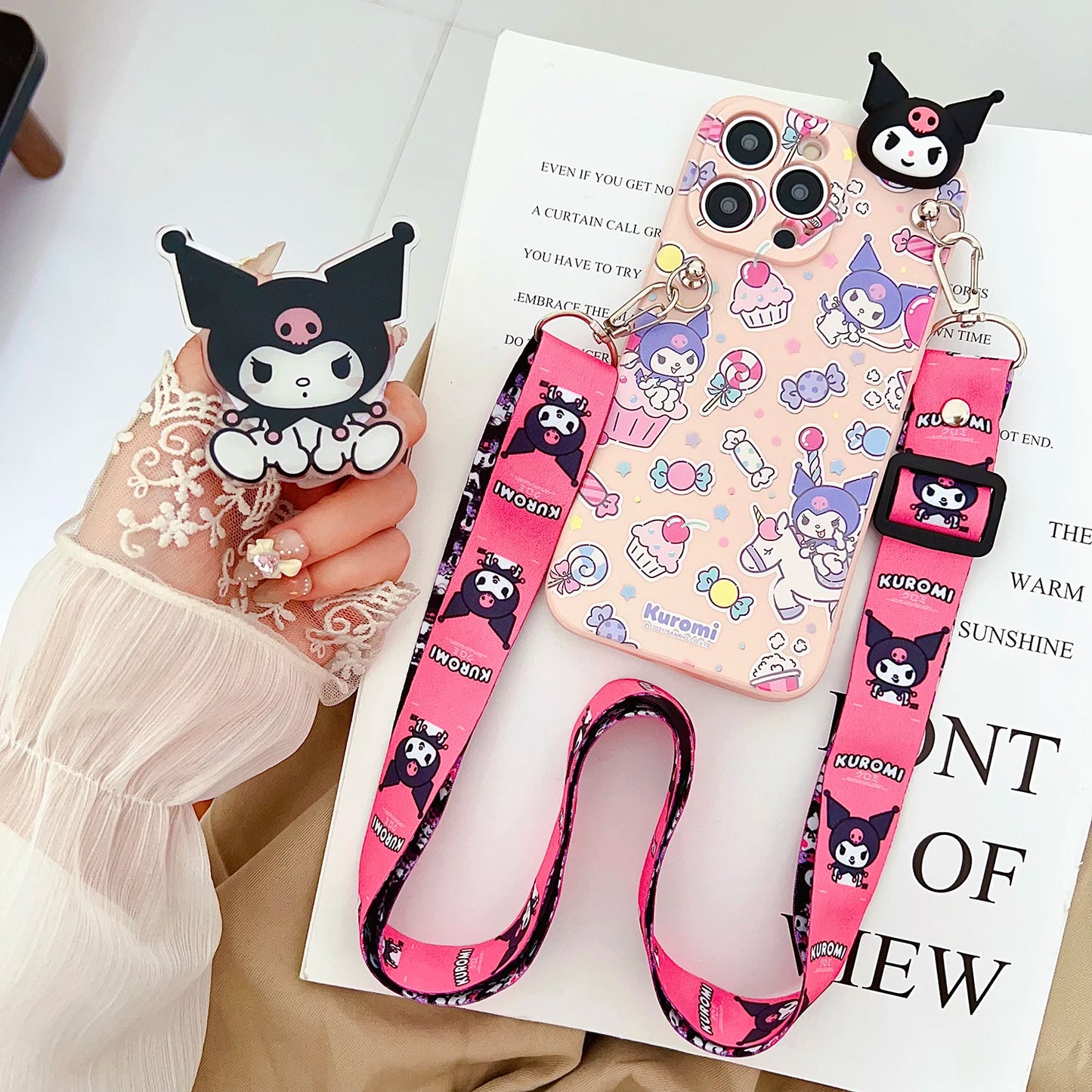 For Samsung Galaxy Note 8 9 10 20 Ultra Plus Note 10 lite A 01 10 20 30 50 70 Hello Kitty Park Case With Holder Rope