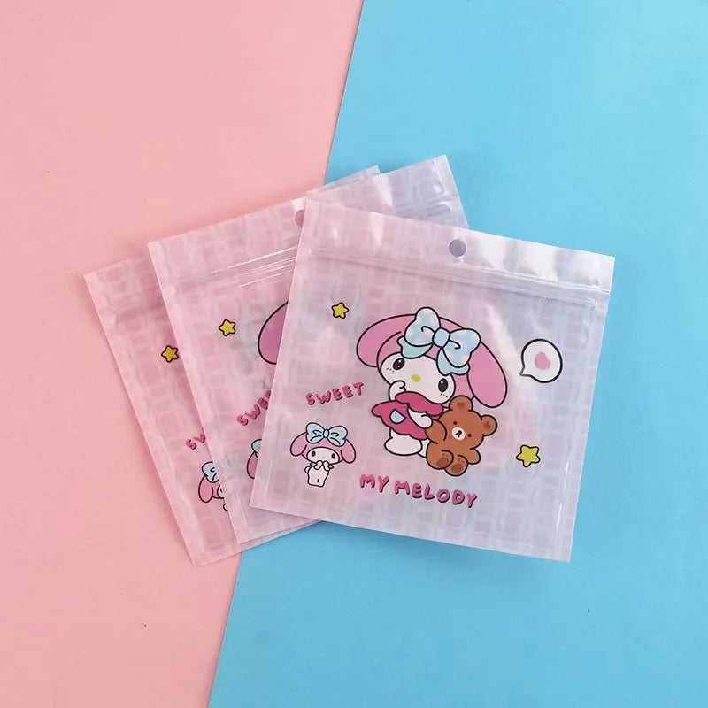 hello kitty my melody cartoon kuromi ziplock bag candy snack packaging bag storage sealed bag gift wholesale