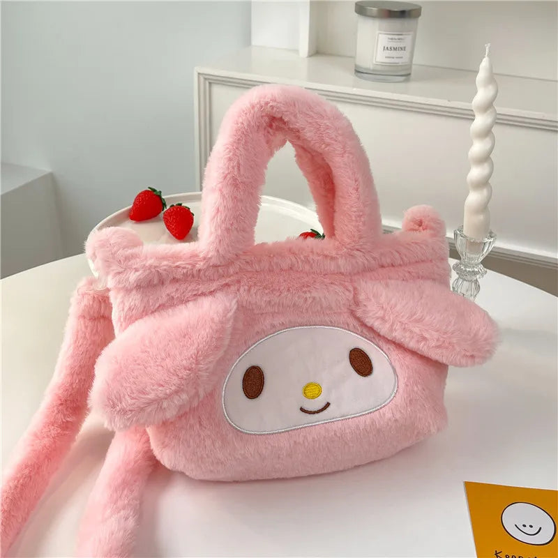 Plushies Hello Kitty Shoulder Bag Kuromi Handbag My Melody Crossbody Plush Backpack Makeup Pouch Women for Gift Tote Bag