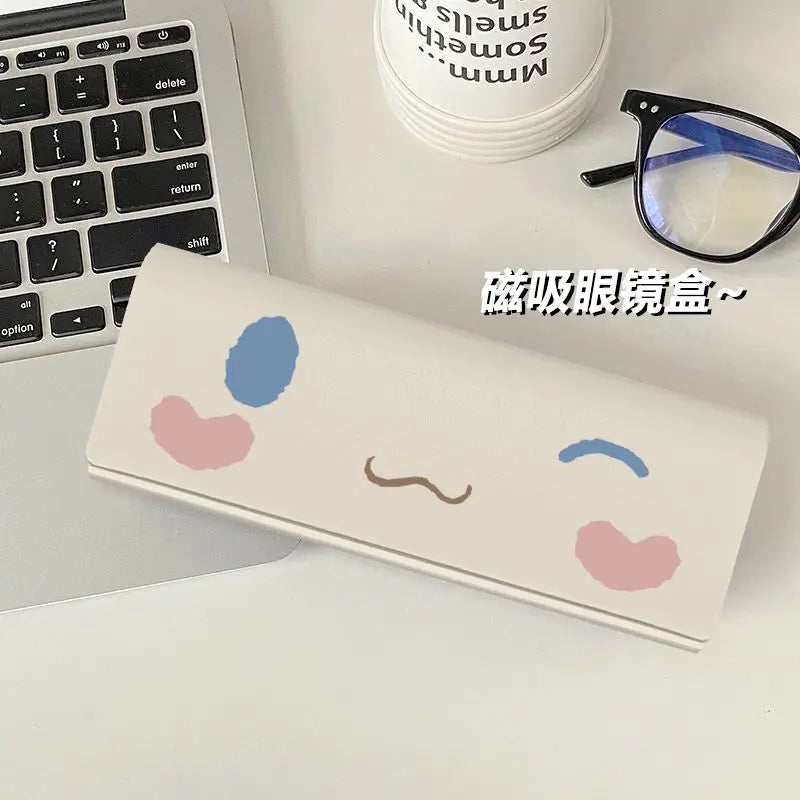 Kawaii Hello Kitty Glasses Case Cartoon Cute Portable Anti-Pressure and Anti-Fall Myopia Eye Box Sunglasses Storage Box